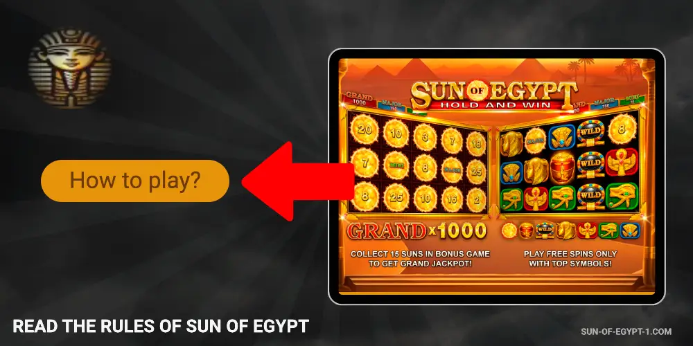 Leia as regras do jogo de cassino Sun of Egypt